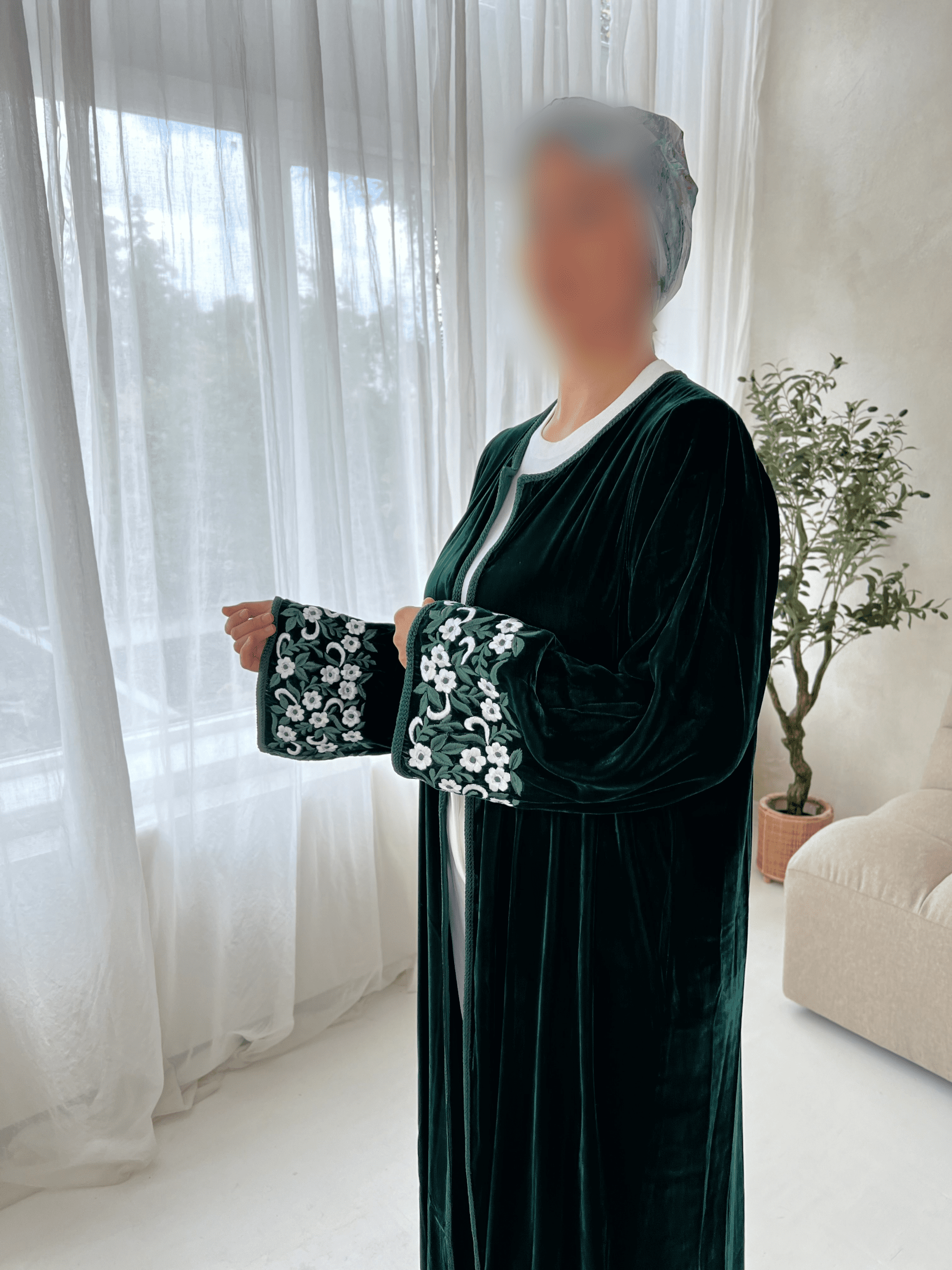 Abaya - Green Blossom