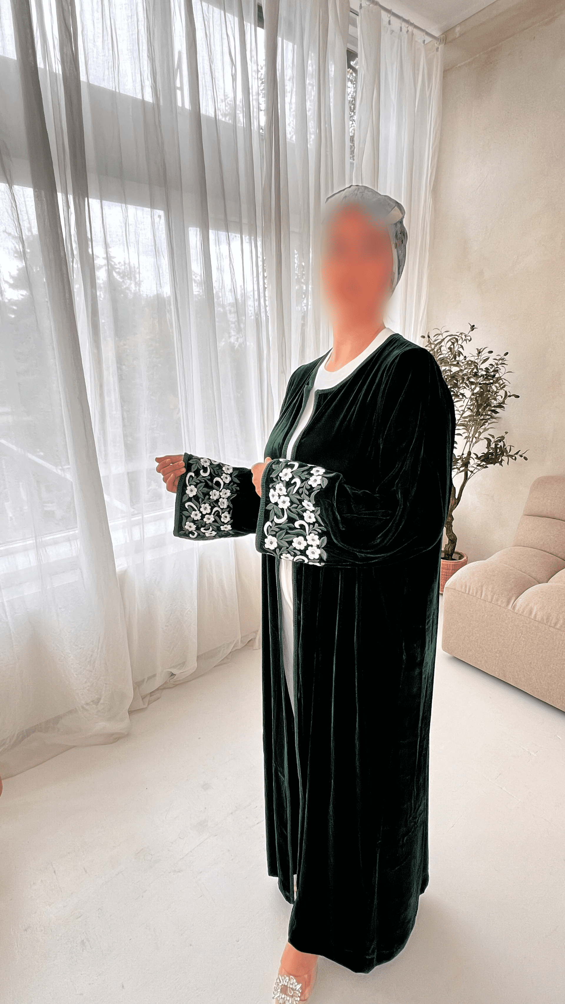 Abaya - Green Blossom